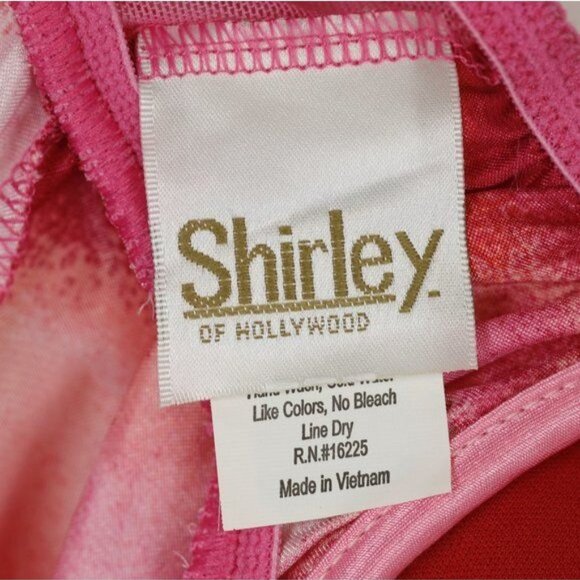 Shirley of Hollywood Women's Small Pink Red Satin 2 Piece Lingerie Set - Picture 6 of 7